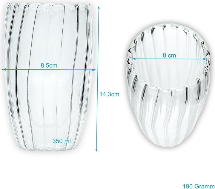 Produktbild Intirilife Doppelwandiges Thermo Glas Striped Style (0.35 l, 1 x)