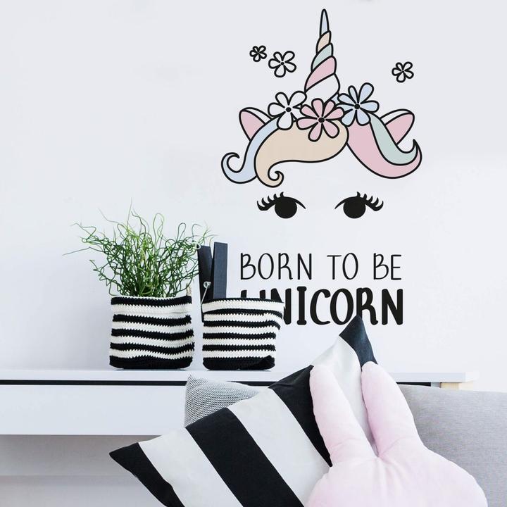 Produktbild Trenddeko Einhornkopf Born to be Unicorn (19 x 30 cm)