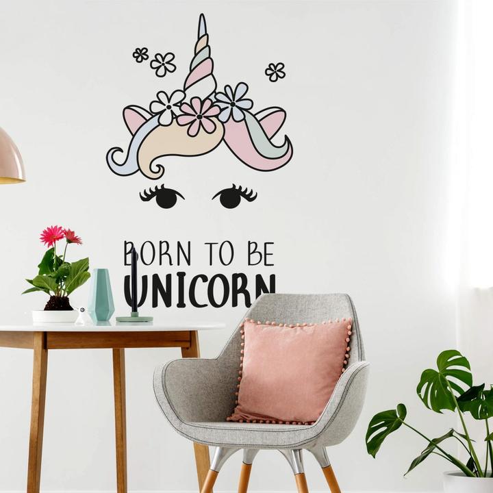 Produktbild Trenddeko Einhornkopf Born to be Unicorn (19 x 30 cm)