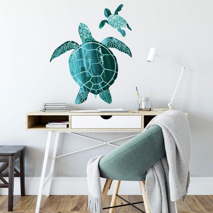 Immagine prodotto Trenddeko Goed Blauw - famiglia tartaruga (70 x 77 cm)