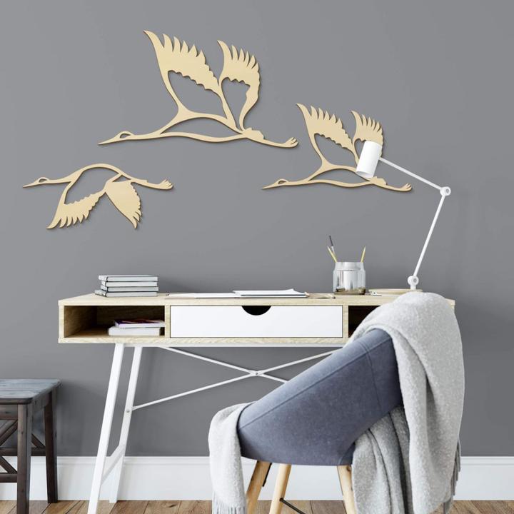 Produktbild Trenddeko Kraniche - Vogelschwarm 02 (60 x 26 cm, 47 x 80 cm, 60 x 35 cm)