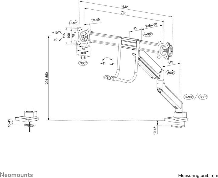 Produktbild Neomounts Screen Desk Mount 2 (Tisch, 32")