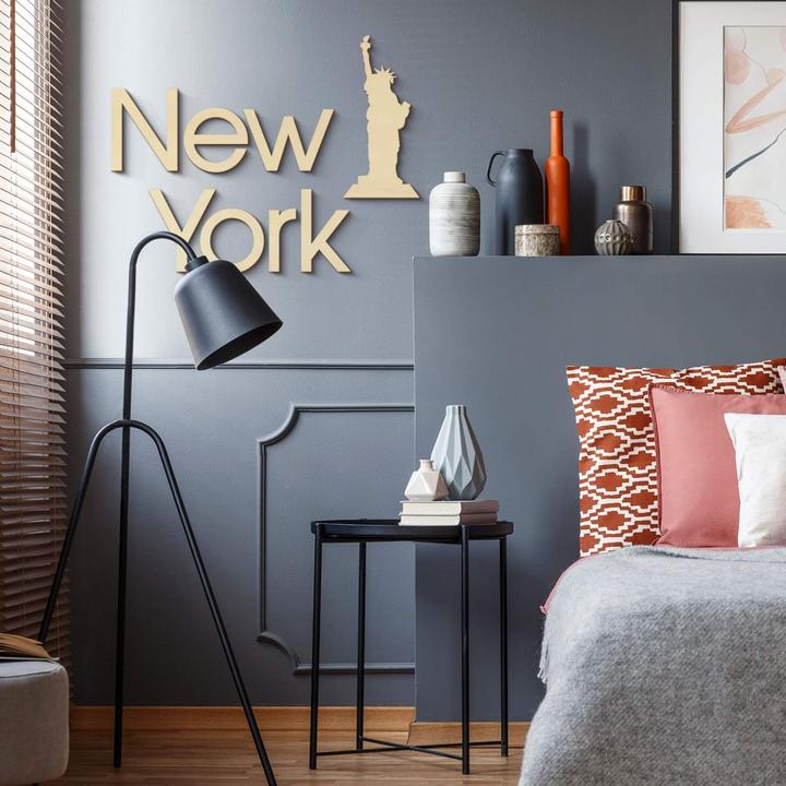 Image du produit Trenddeko Inscription New York avec Statue de la Liberté (61 x 20 cm)