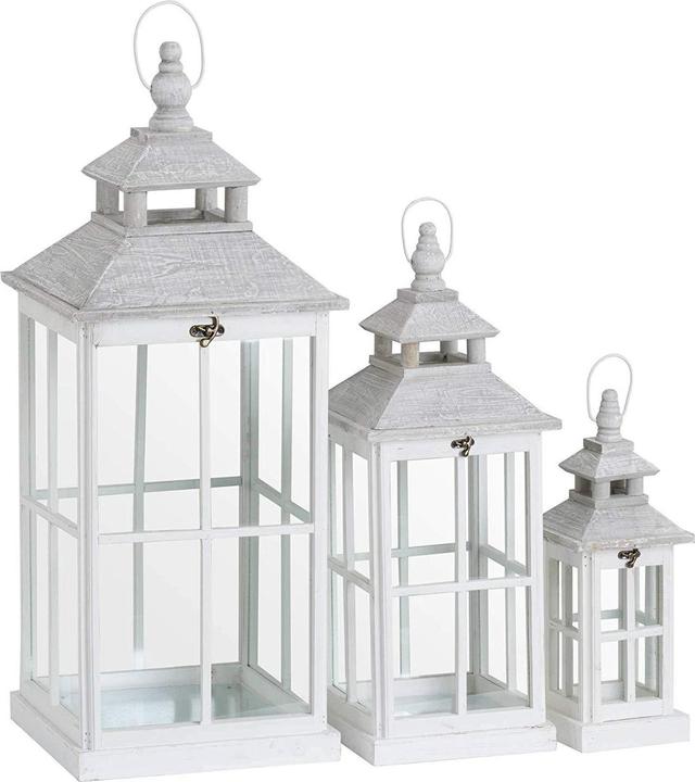 Produktbild Hill Interiors Weisse Fensterlaternen mit offener Spitze (3er Set) (3 x)