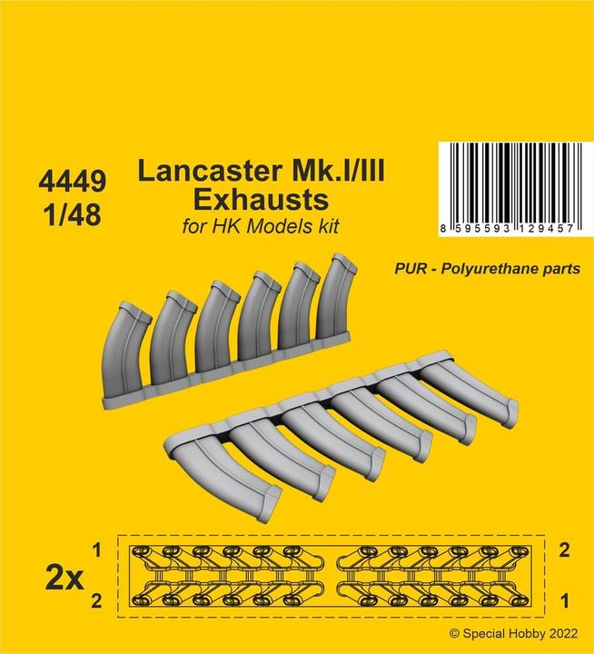 Produktbild CMK Lancaster Mk.I/III Exhausts 1/48 / for HK Models kit
