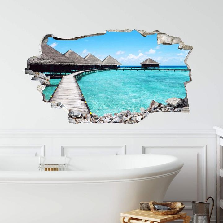 Produktbild Trenddeko 3D Strandhaus Malediven (80 x 49 cm)