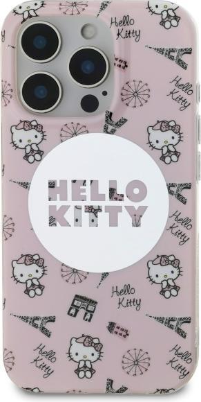 Produktbild Hello Kitty HKHMP16LHAOPP iPhone 16 Pro 6,3" różowy/pink hardcase IML All Over Paris Magsafe (Apple iPhone 16 Pro)