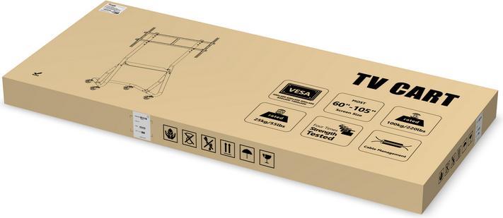 Produktbild equip TV-Wagen 60"-105"/100kg 1TFT mit Höhenverstellung grau (105", 100 kg)