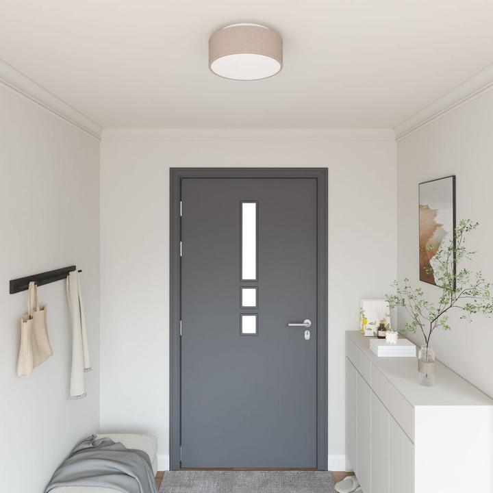 Produktbild VidaXL Deckenleuchten Flush Mount Taupe 30 cm Stoff E27 (E27)