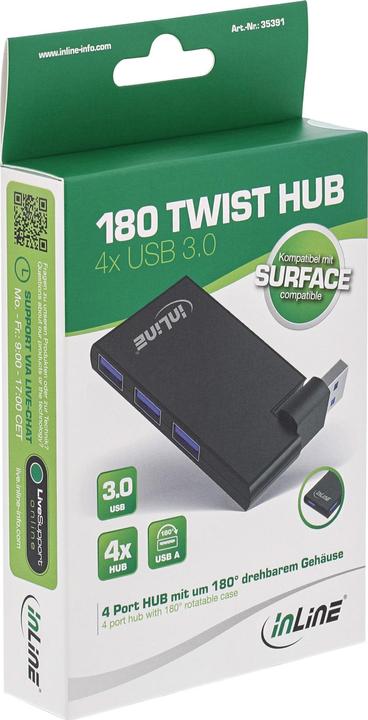 Immagine prodotto InLine 180 Twist (USB-A, 4 Porti)