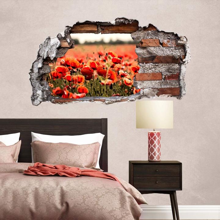 Image du produit Trenddeko Champ de coquelicots 3D (100 x 54 cm)
