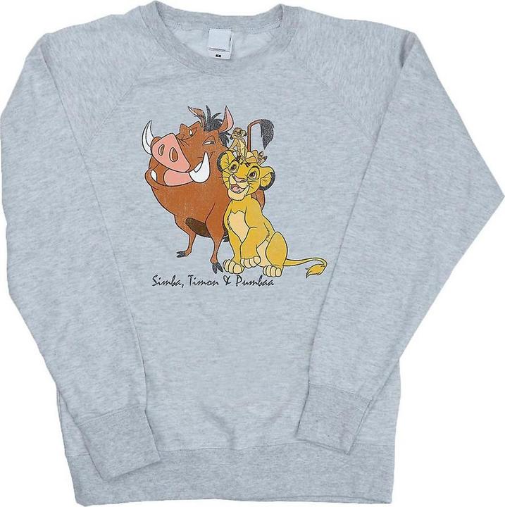 Actual product image The Lion King Womens/Ladies Classic Simba Timon & Pumba Heather Sweatshirt (XL)