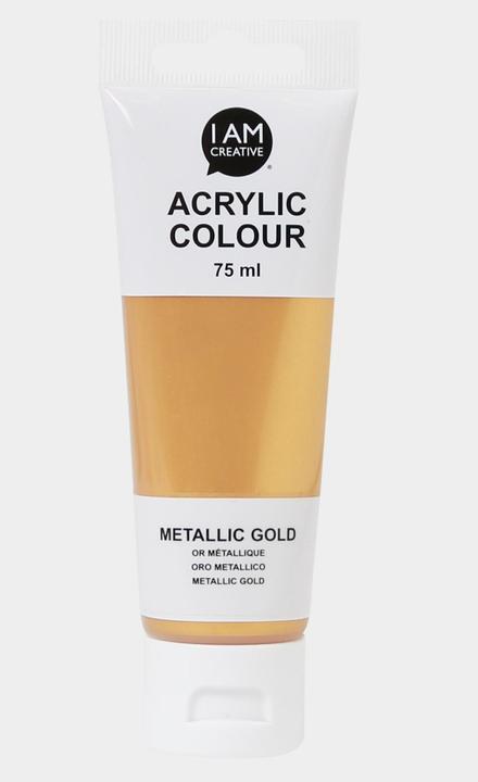 Actual product image I Am Creative Acrylic paint (Metallic, Gold, 75 ml)
