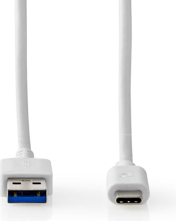 Actual product image Nedis USB cable | USB 3.2 Gen 2 | USB-A plug | USB-C™ plug | 10 Gbps | Nickel-plated | 1.00 m | r (1 m, USB 3.2 Gen 2)
