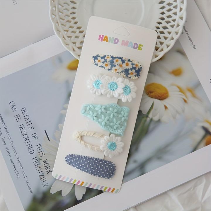 Activity Board 5-Pack gemischte Mode niedlichen Kinder Haarspangen Set, Floral Polyester BB Haarnadel Set für (5 Stk.)