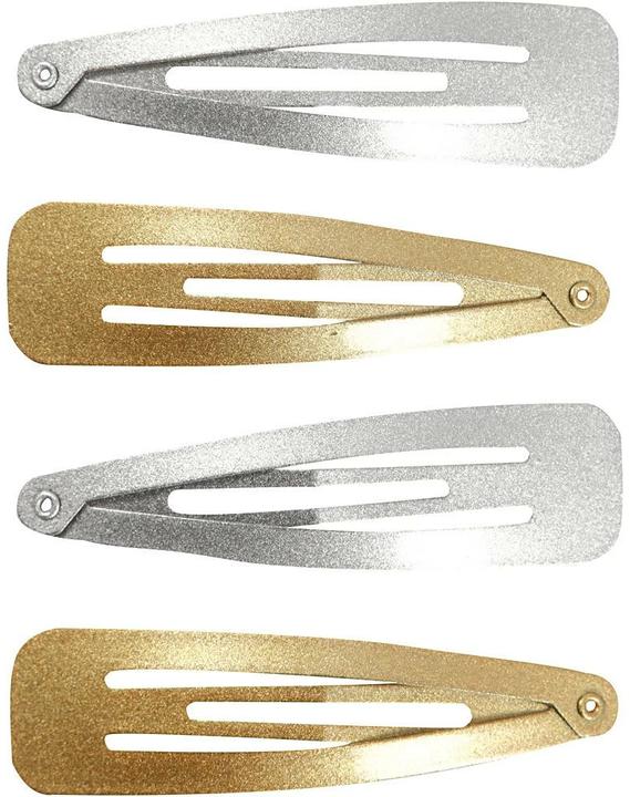 Produktbild Creativ Company Haarclip Gold/Silber 6.6 x 1.7 cm, 4 Stück (4 Stk.)