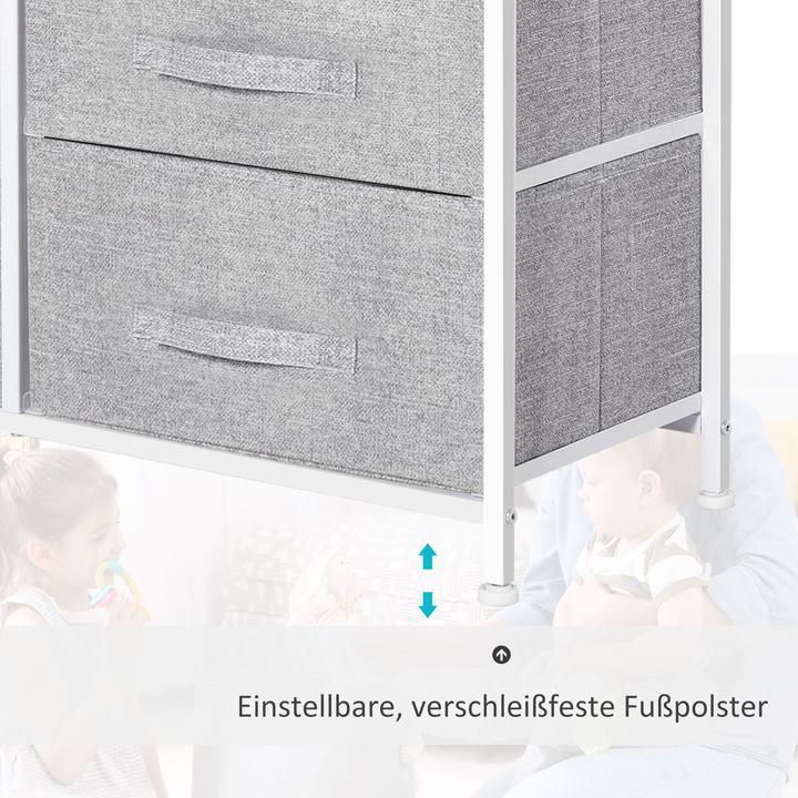 Image du produit Homcom Commode en tissu avec 5 tiroirs en tissu (83 x 29 x 77 cm)