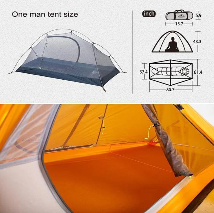 Produktbild Naturehike Namiot Cycling Ultralight 1 NH18A095-D-Orange (1.65 kg, 1 Person)