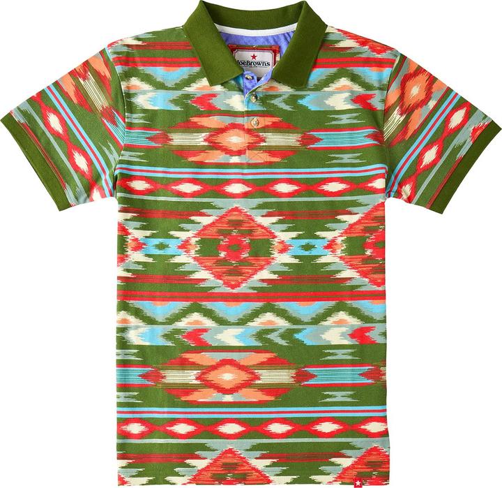 Actual product image Joe Browns Vibrant Aztec Print Polo Shirt (XL)