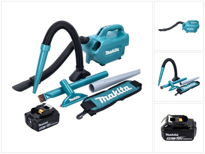 Produktbild Makita DCL 184 T1 Akku Staubsauger 18 V 54 mbar 0,5 l + 1x Akku 5,0 Ah - ohne Ladegerät