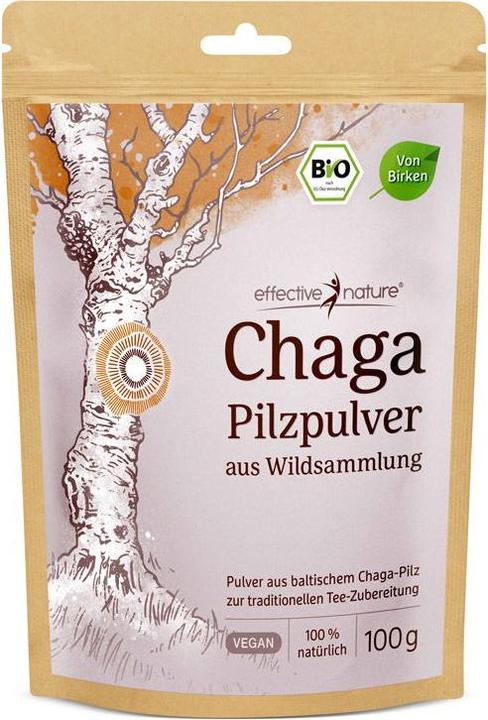 Produktbild Effective Nature Bio Chaga Pilzpulver aus Wildsammlung (1 Stück, Pulver, 100 g)