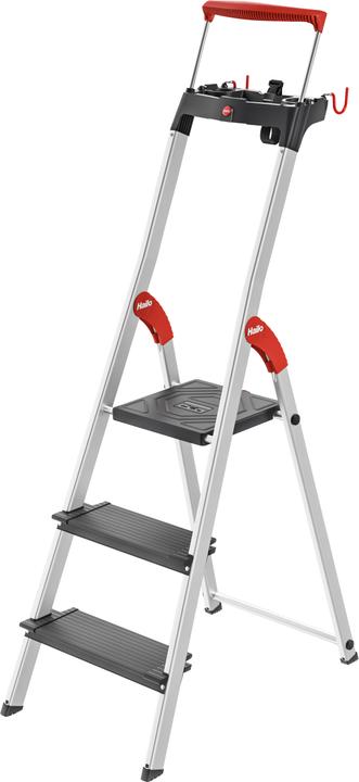 Produktbild Hailo L100 TopLine, Alu-Sicherheits-Stehleiter, 3 Stufen (Stehleiter, 70 cm)