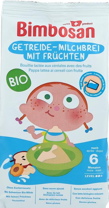 Produktbild Bimbosan Bio-Getreide-Milchbrei mit Früchten (300 g)