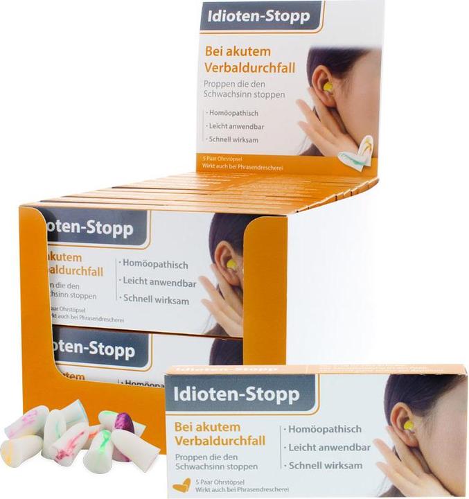 Trend Import Fanartikel Idioten Stopp Ohrstöpsel