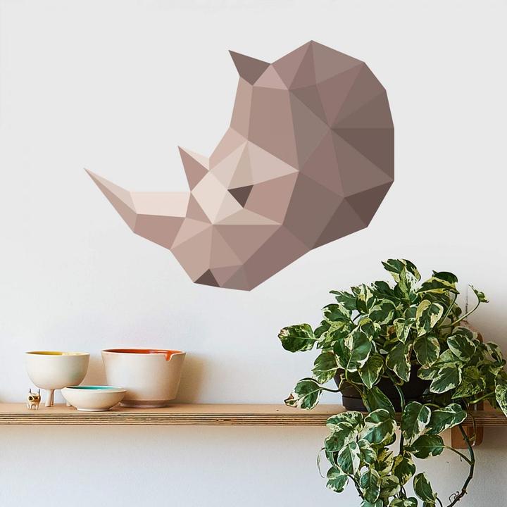 Immagine prodotto Trenddeko Poligono - Testa di rinoceronte (86 x 70 cm)