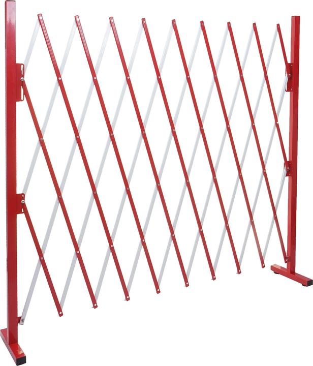 Produktbild Swisshandel24 Absperrgitter, Scherengitter Zaun Schutzgitter ausziehbar, Alu rot-weiss - Höhe 153cm, Breite 32-265 (31 cm)