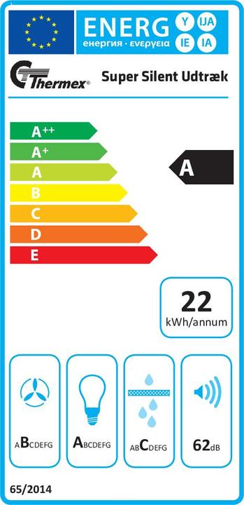 Energie-Label Thermorex Super Silent Semi built-in (pull out) White??/h A (Huttenlüfter)