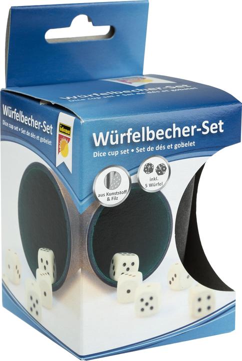Idena Dice cup set plastic with 5 dice