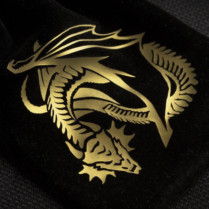 Immagine prodotto Q Workshop BDRA121 - Drago in velluto nero e oro, borsa per dadi