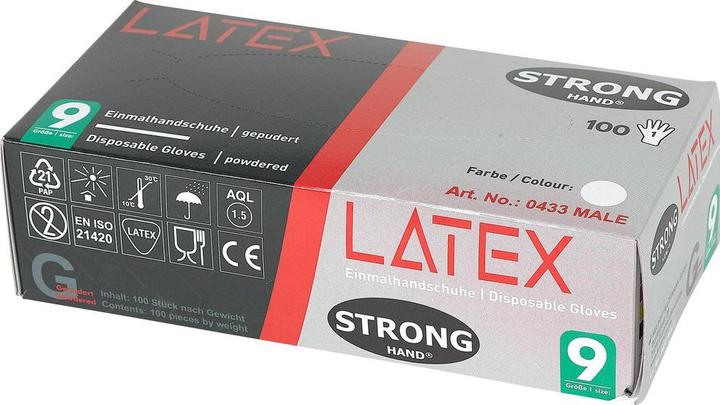 Actual product image Stronghand Disposable glove Male size L (9) light beige latex EN 420 PPE category I (9)