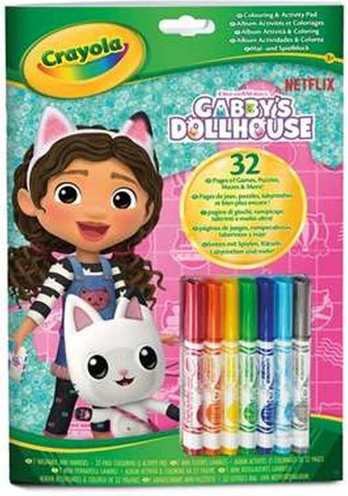 Immagine prodotto Crayola L'album di attività e colori Gabby's Dollhouse, 32 pagine da colorare e 7 mini-feltri lavabili
