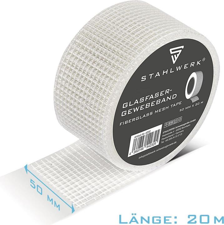 Produktbild Stahlwerk Glasfaser-Gewebeband 3er Set 20 m x 50 mm, selbstklebend (50 mm)