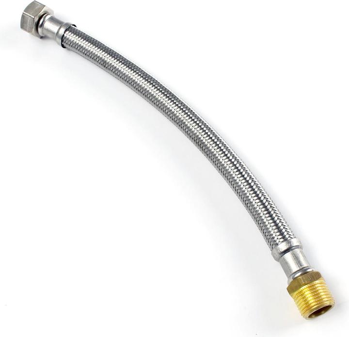 Produktbild XPOtool Flexschlauch 500mm DN13 Panzerschlauch 3/4" ÜM 24,12mm 1/2" AG 20,95mm