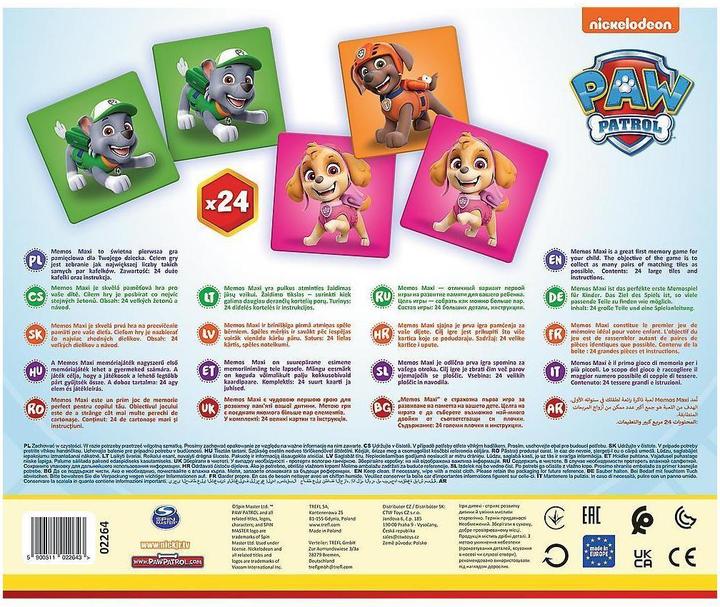 Produktbild Trefl Paw Patrol Memory Puppy Patrol Game (Englisch)