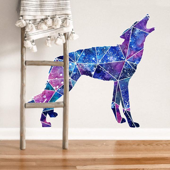 Produktbild Trenddeko Polygon Galaxie Wolf (30 x 26 cm)