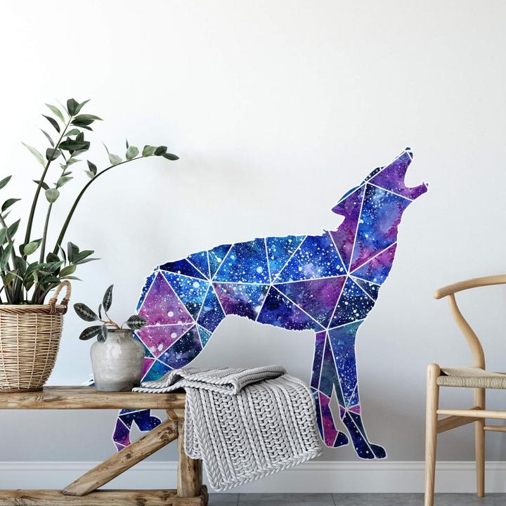 Produktbild Trenddeko Polygon Galaxie Wolf (30 x 26 cm)