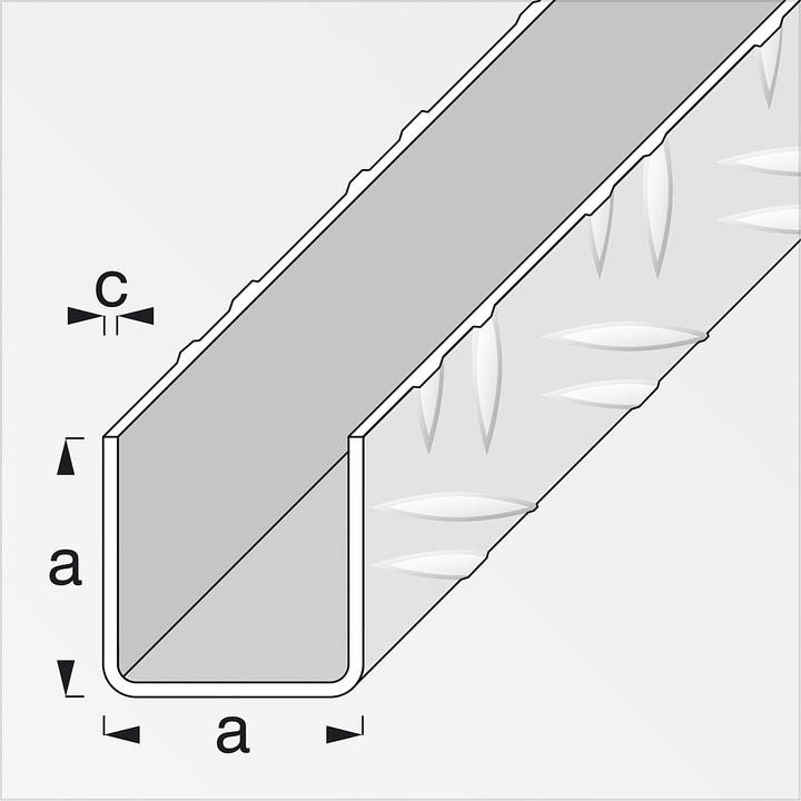 Produktbild Alfer Riffelquadrat-U Alu 2.5m