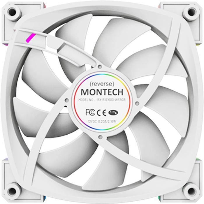 Produktbild Montech RX120 PWM ARGB Lüfter - 120mm, weiss (120 mm, 1 x)