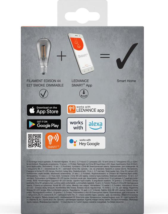 Actual product image Ledvance Smart+ Wifi Filament Edison (E27, 6 W, 540 lm, 4 x, F)