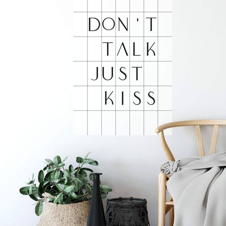 Produktbild Trenddeko mit Raster - Don't talk just kiss (80 x 120 cm)