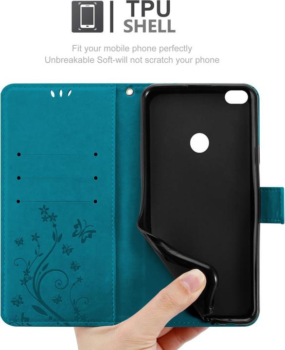 Actual product image Cadorabo Flower Book Cover (Huawei P8 Lite (2017))