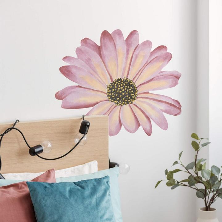 Actual product image Trenddeko Bornholm daisy flower rosé Watercolor (55 x 45 cm)