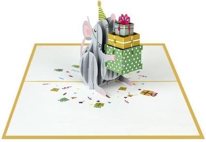 Produktbild MU Classic 3D Pop-Up Geburtstags Glückwunschkarte - Maus (1 Stk.)