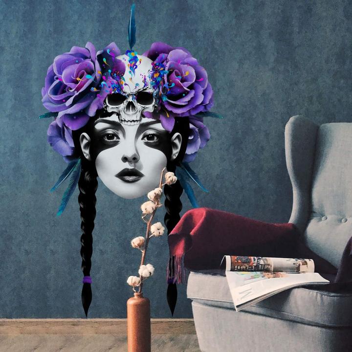 Produktbild Trenddeko New Way Warrior - Totenschädel (48 x 80 cm)