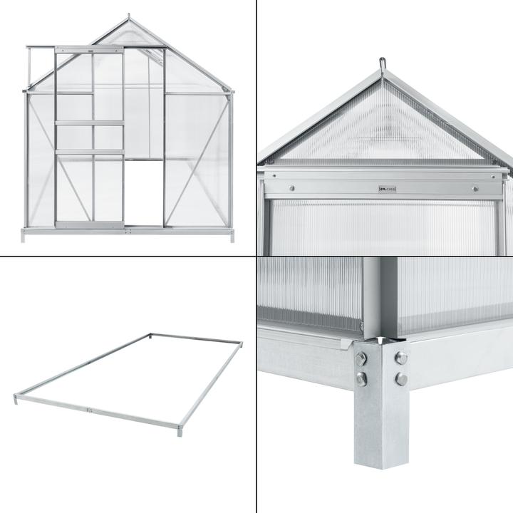 Produktbild En.Casa Gewächshaus Oisterwijk Alu-Rahmen 370x190 cm
