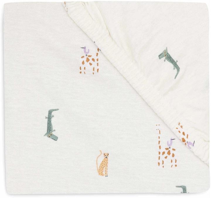Produktbild Jollein Fix-Leintuch Jungle Jambo 140 x 70 cm, Weiss (140 x 70 cm)
